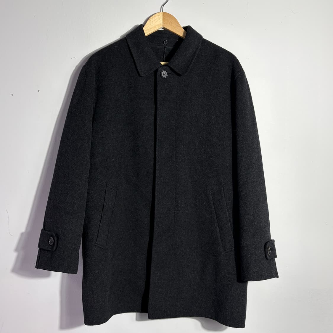 입생로랑(Yves Saint Laurent) 빈티지 차콜 울 싱글 코트 상품이미지1