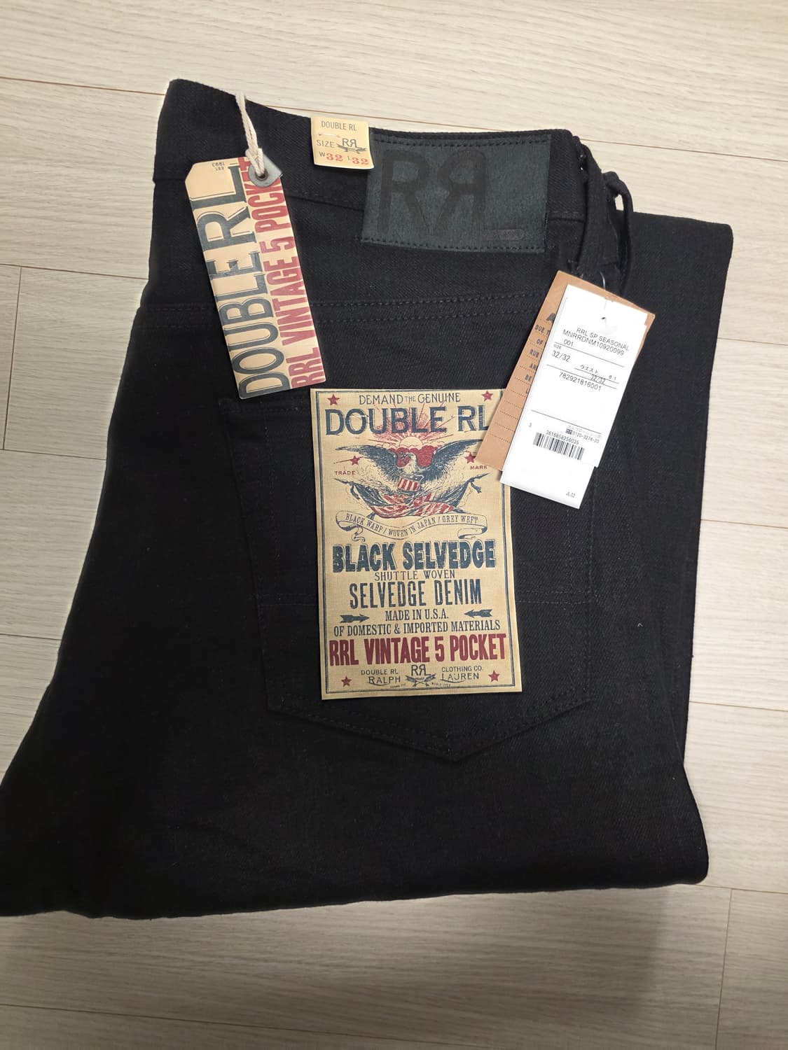 RRL 빈티지 5포켓 블랙온블랙 32×32 상품이미지1