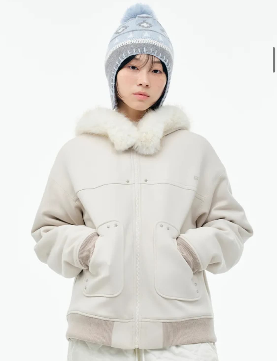 새상품 뚜오미오 후드 퍼 점퍼 패딩 자켓 HOODED FUR JUMPER 상품이미지1