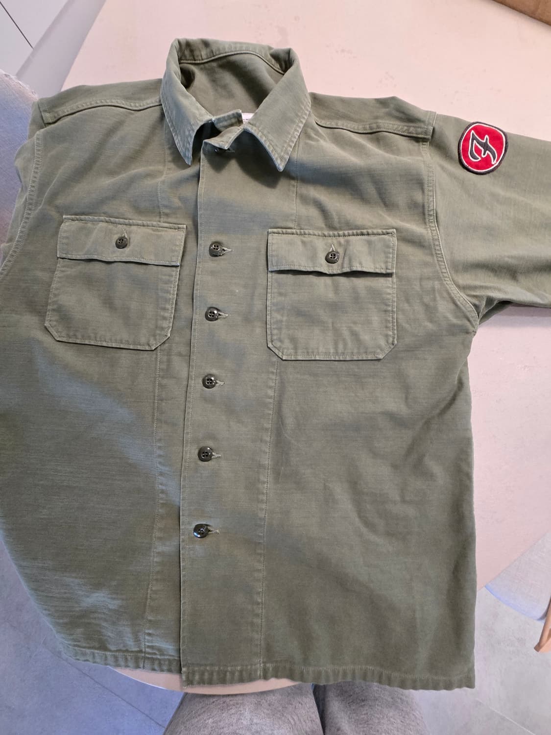 풀카운트 4082-1 olive drab utility shirt (야상 상품이미지3