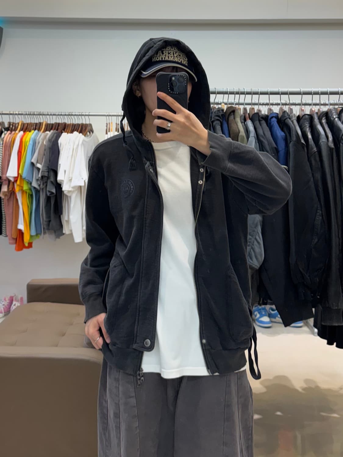 알마니 익스체인지 블랙 후드집업 상품이미지5