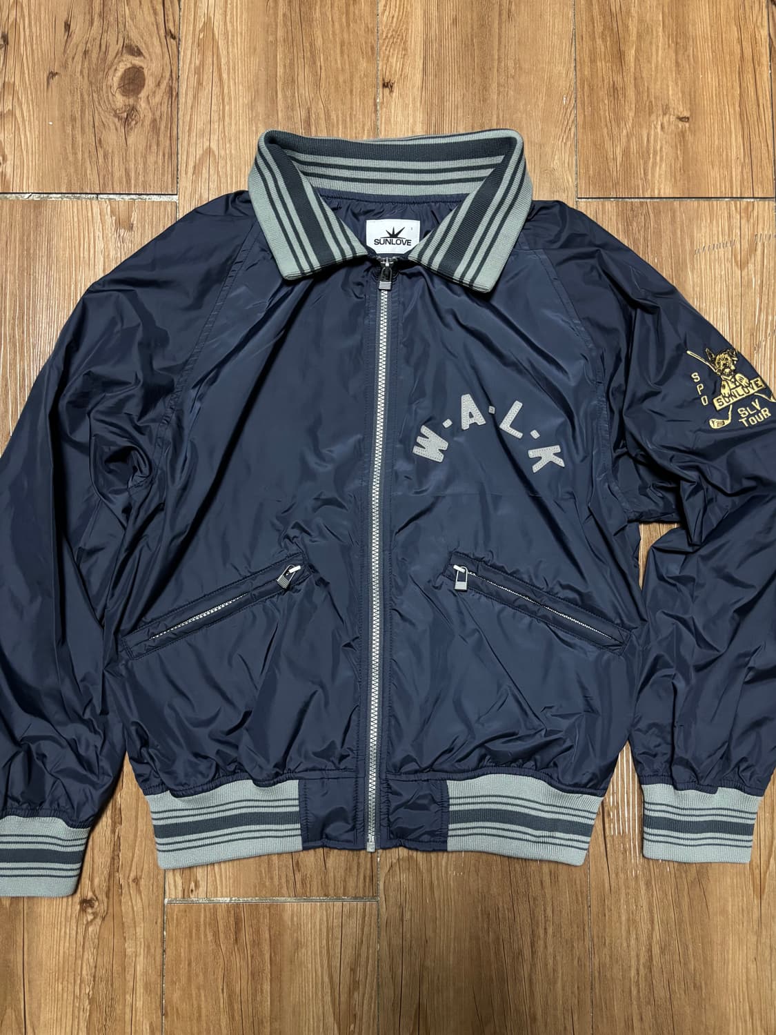 SUNLOVE Walk Varsity Jacket - Navy(S)  상품이미지1