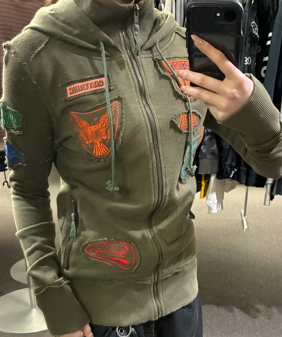 M)Maria 빈티지 패치 후드집업 상품이미지1