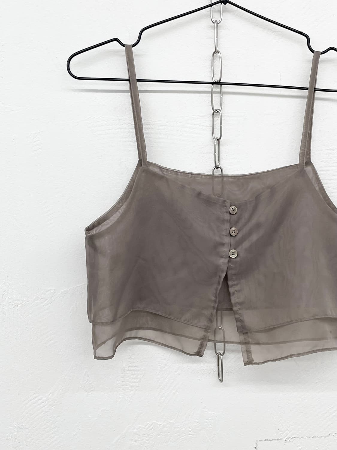 그레이 시어 버튼 뷔스티에 상품이미지5