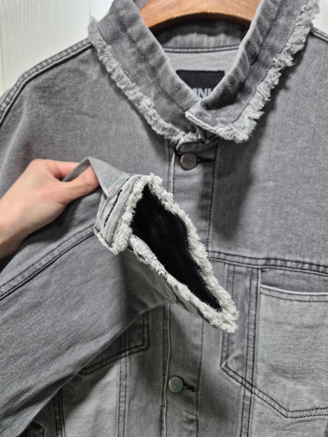 (세일)(새상품)MNL 데님 청자켓 회색 상품이미지6