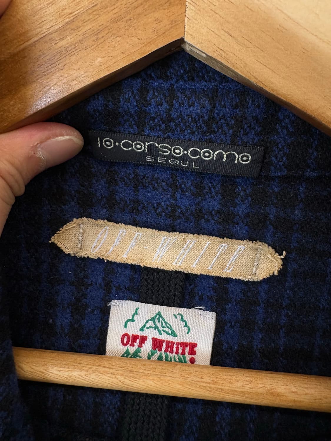 오프화이트 텐꼬르소꼬모 블루 플란넬 셔츠 상품이미지9