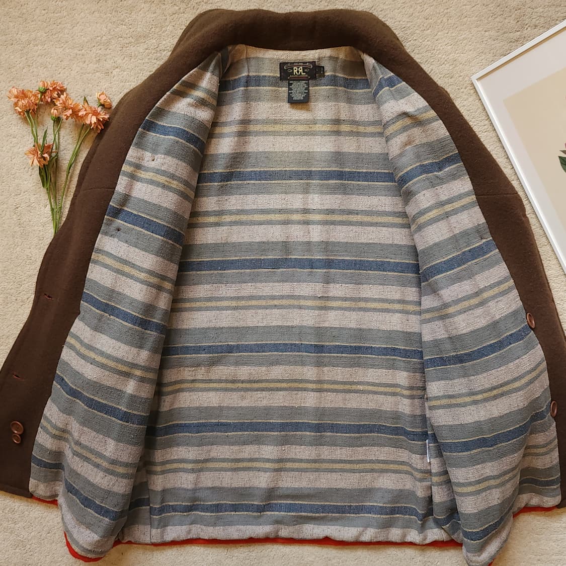 90s 폴로 더블알엘 헤비울 벨티드 랜치코트 L 상품이미지4