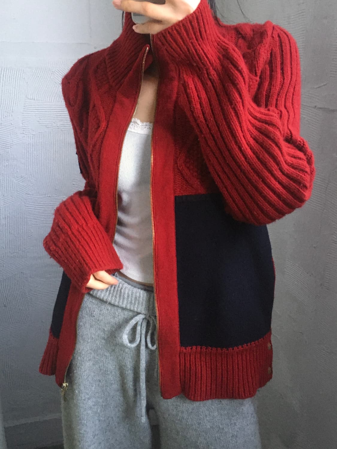 Moncler 몽클레르 감마 레드 니트 집업 상품이미지1