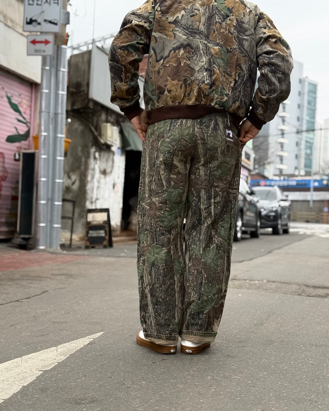 90‘s 빈티지 트리 바크(나무껍질) 패턴 헌팅 팬츠 34 상품이미지9