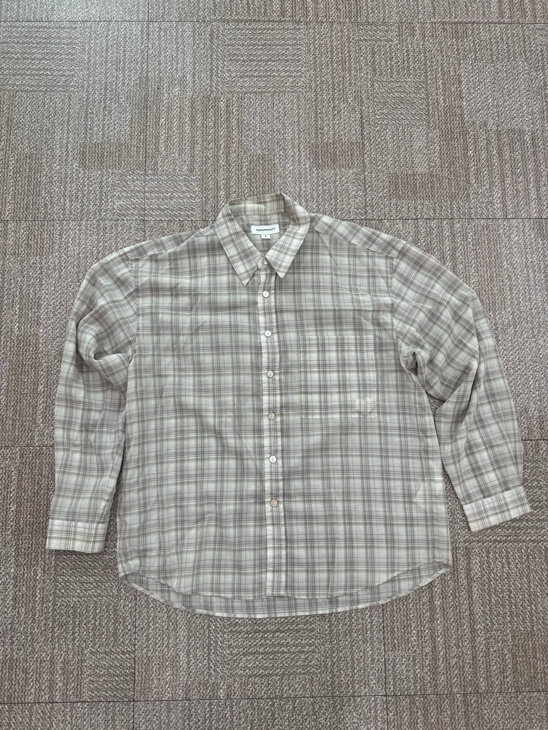 999휴머니티 이지 체크 셔츠 1 (에크루) 상품이미지1