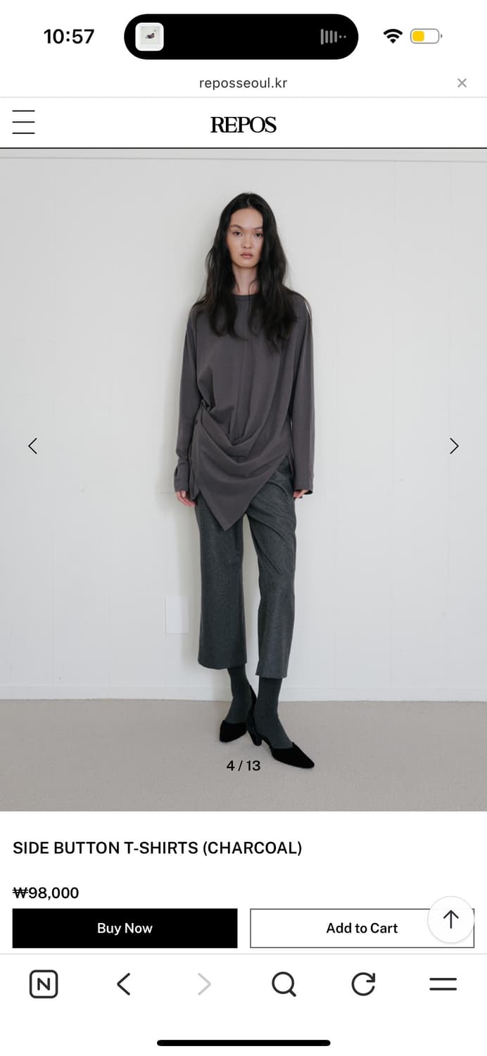 리포스 사이드 버튼 티셔츠  상품이미지3