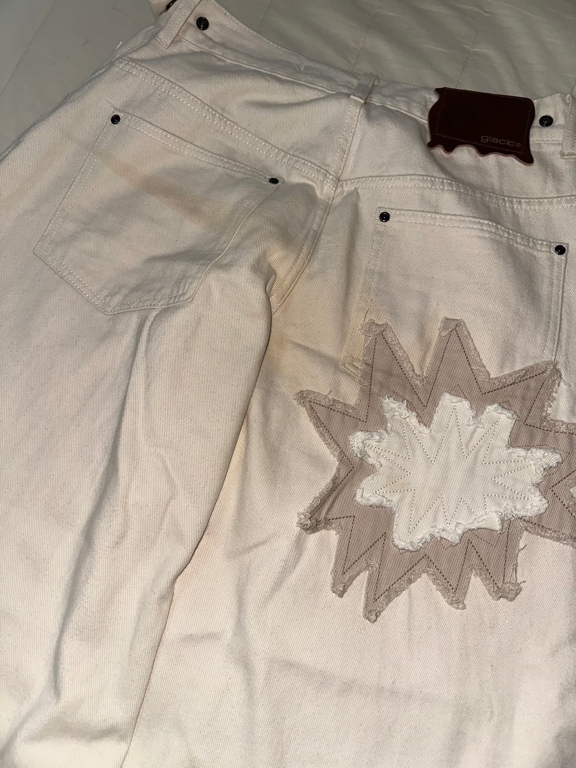 글랙 gp138 미티어 아플리케 크림 코튼 팬츠 벌룬팬츠 s 상품이미지3