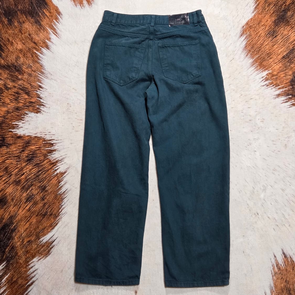 세미 와이드 청록색 코튼 팬츠 상품이미지4