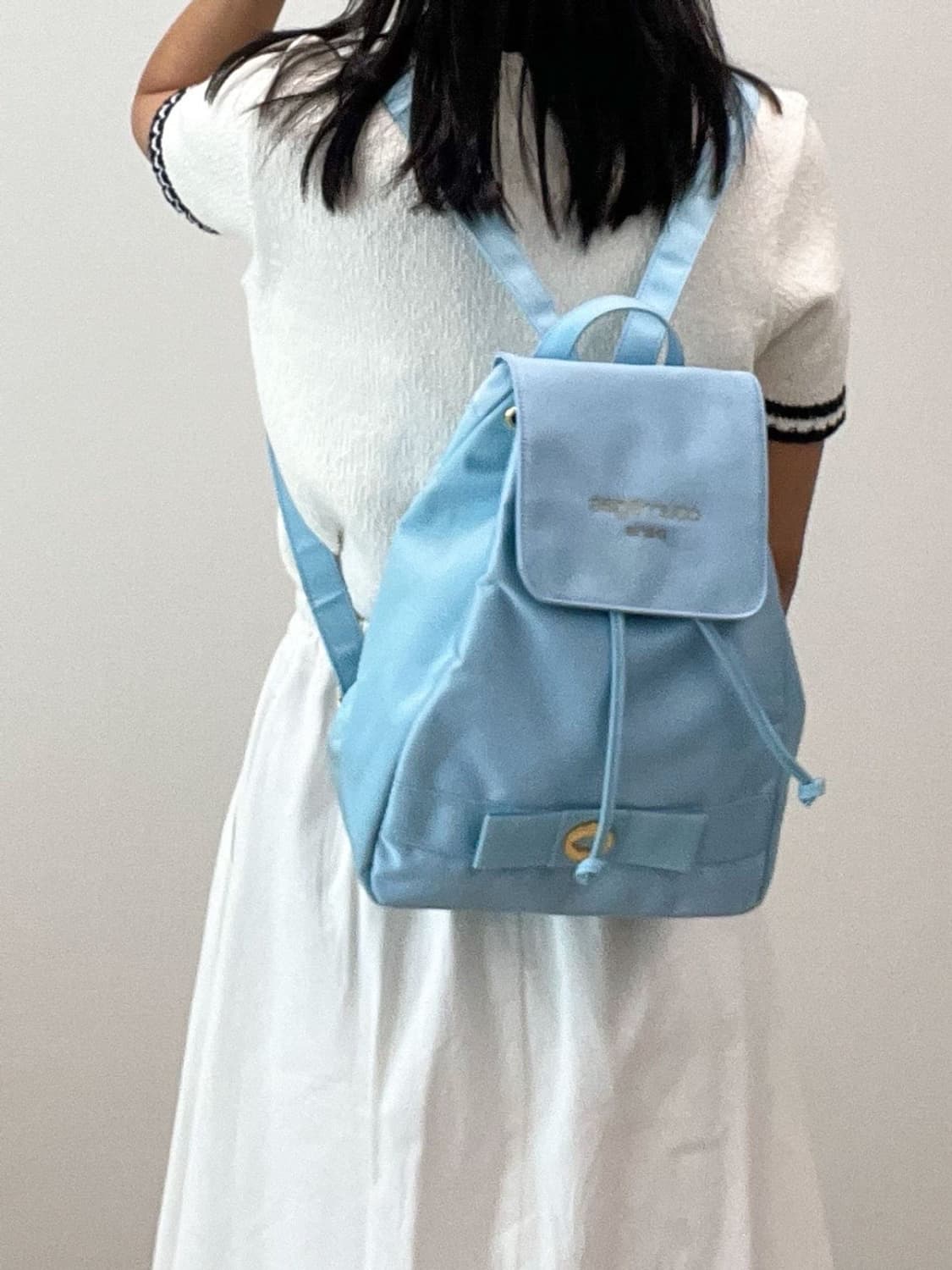 [새상품] courreges / 꾸레쥬 스카이블루 패브릭 백팩    상품이미지9
