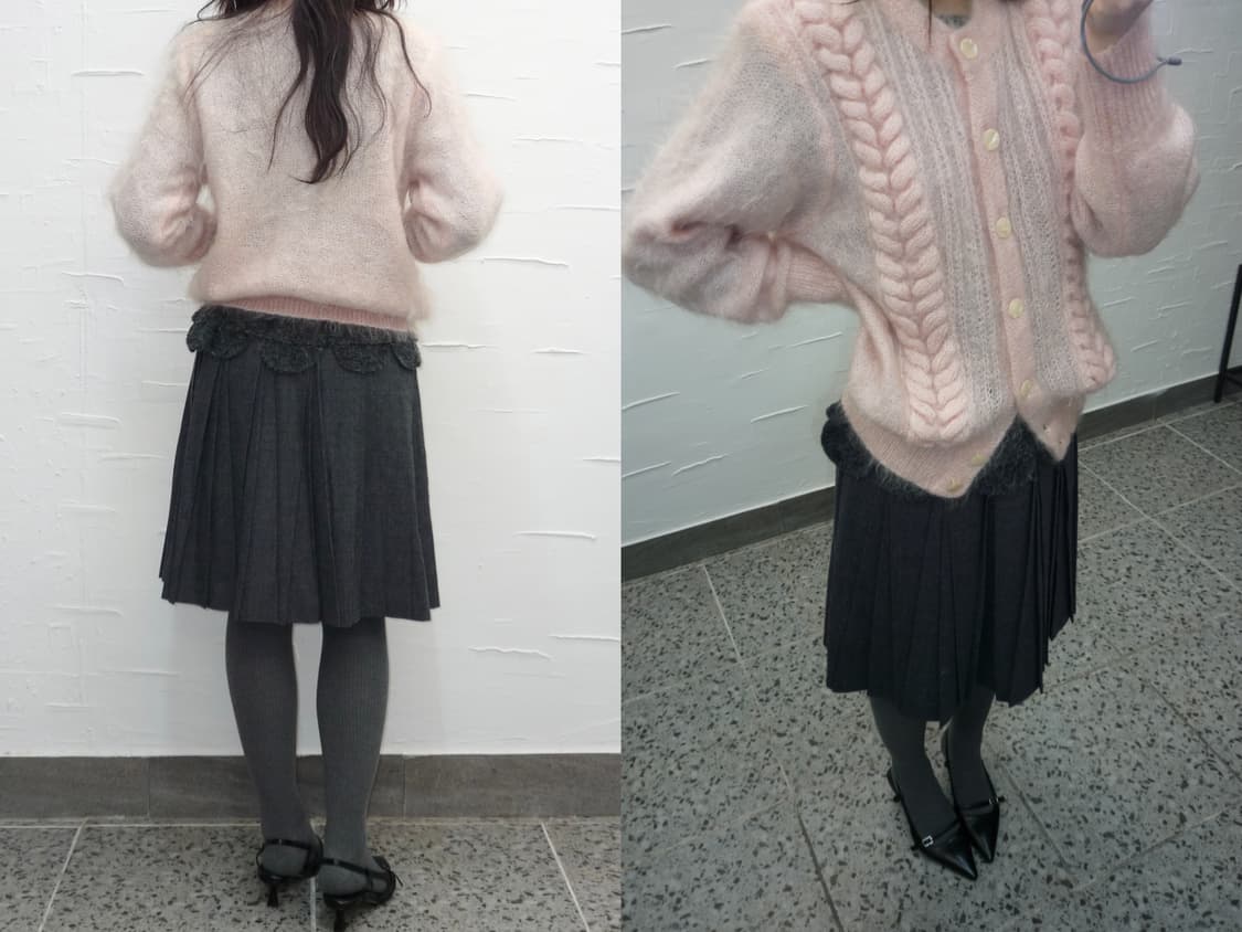 bold cable mohair cardigan 상품이미지3