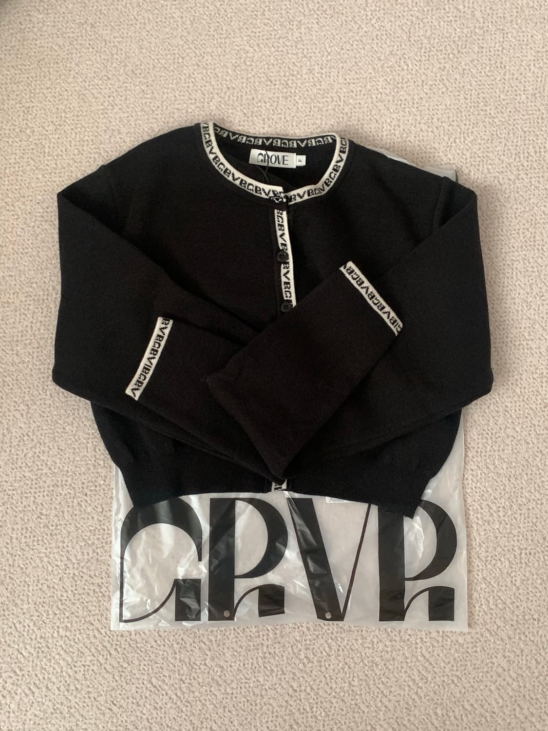 그로브 배색 크롭가디건 상품이미지3