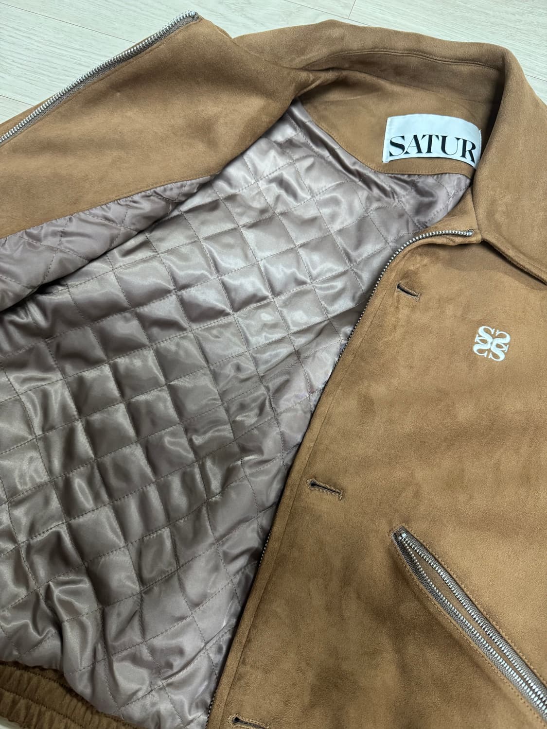 세터 테오 폭스 스웨이드 숏 자켓 카멜 브라운 상품이미지3