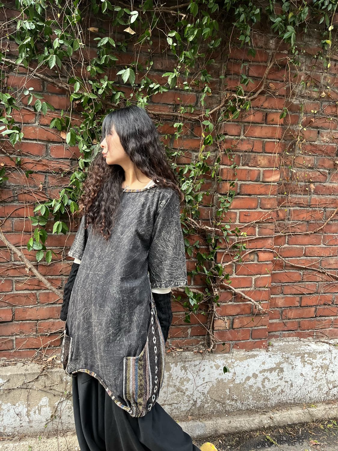 다크 히피 포켓 포인트 미디 원피스 상품이미지3