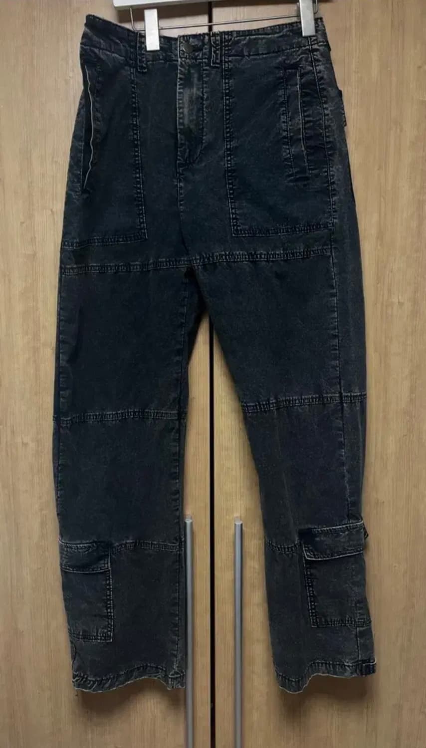 ZARA MAN 블랙 워싱 카고 와이드 팬츠 상품이미지1