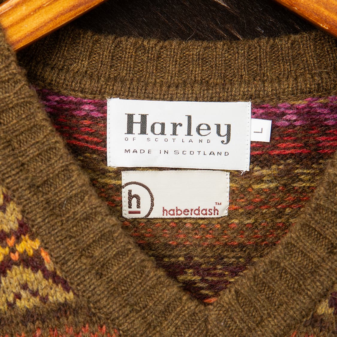 [L] 할리오브스코틀랜드 페어아일 퓨어울 니트 베스트  상품이미지3