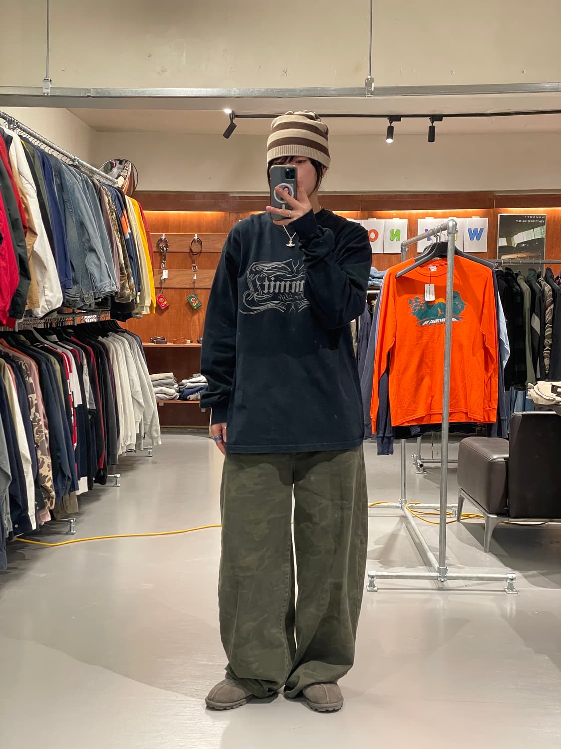 빈티지 롱슬리브 티셔츠(블랙)   상품이미지5