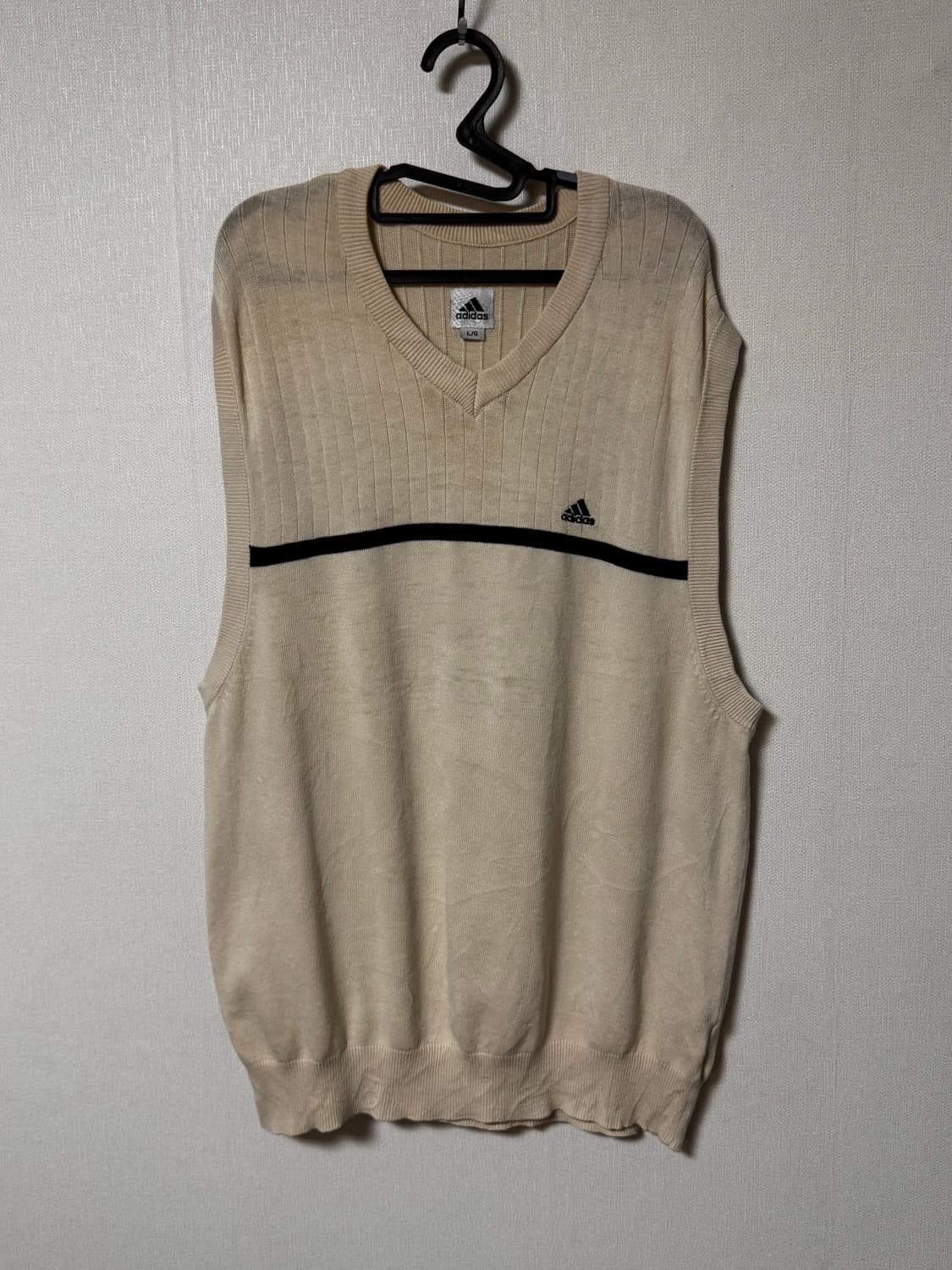 아디다스 빈티지 아이보리 니트 베스트 상품이미지2