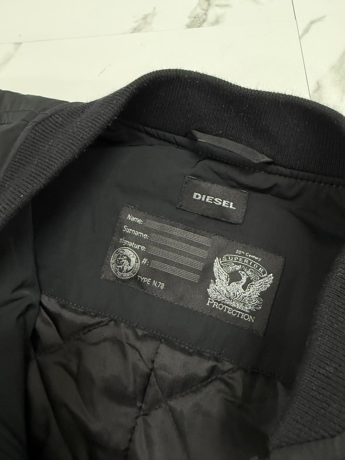 디젤 레더 포켓 롱 MA-1 플라이트 자켓 상품이미지4