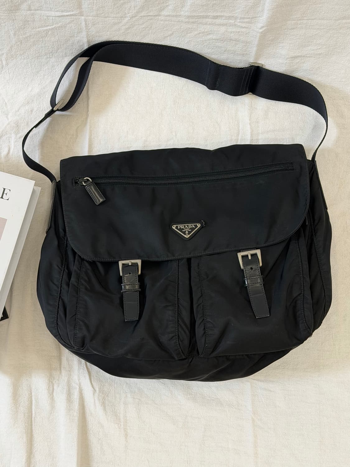 정품 프라다 투포켓 메신저백 크로스백 숄더백 블랙 상품이미지4