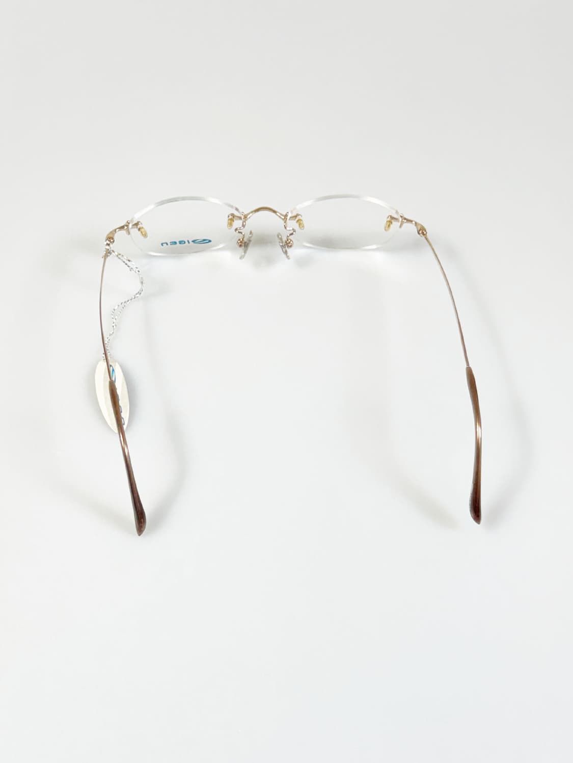 IGEN 오벌 무테 골드 메탈 프레임 빈티지 안경 상품이미지5