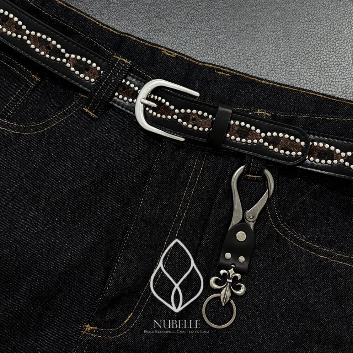 🌗 Leopard stud belt / 호피 스터드 웨스턴 벨트 상품이미지4