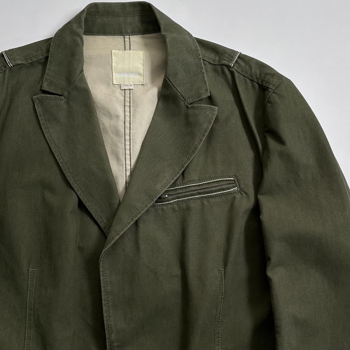 디젤 코튼 카키 블레이저 자켓 상품이미지3