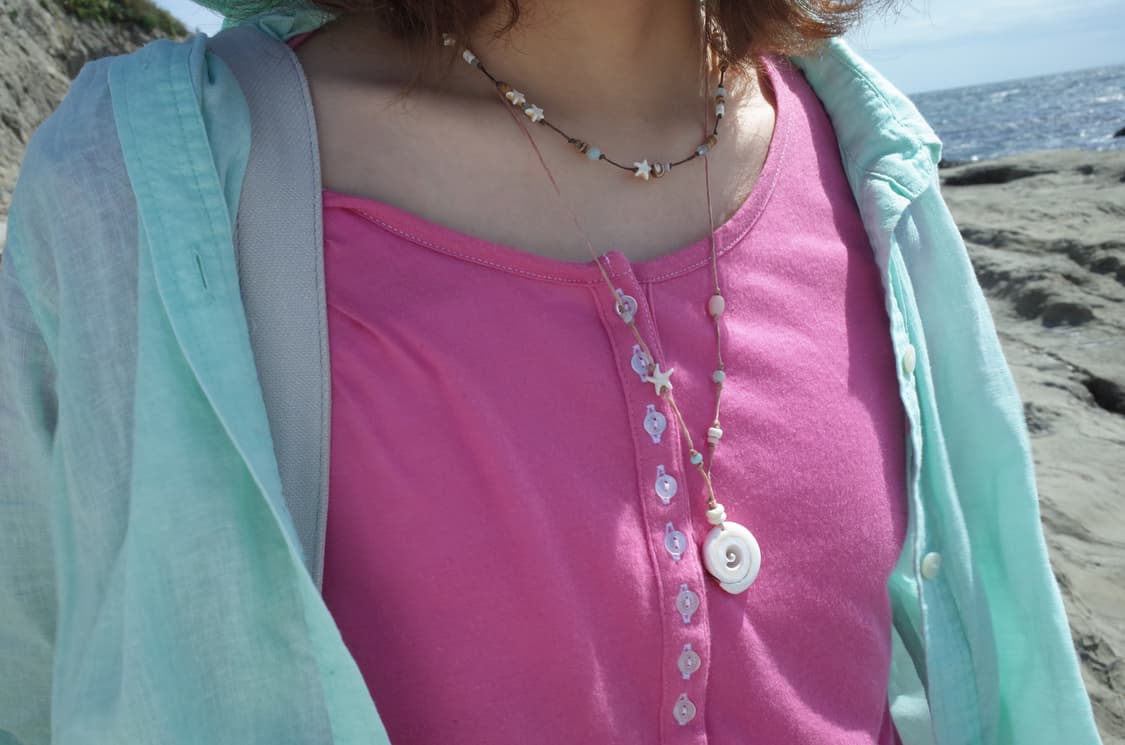marshmellow shell necklace 마시멜로우 쉘 목걸이 상품이미지2