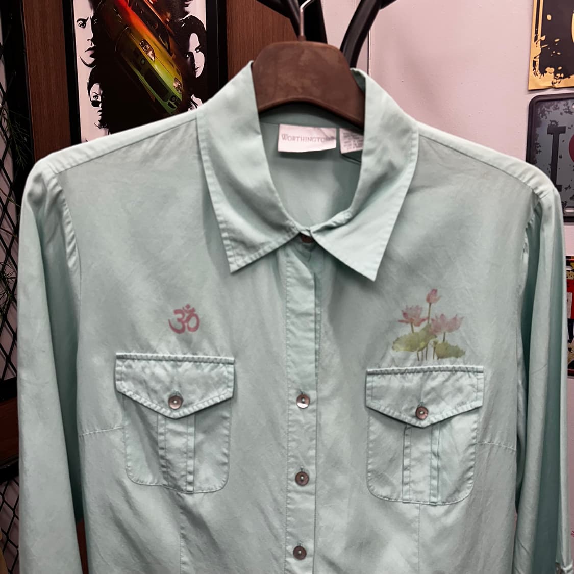 Mint Karma Print Silk Shirt 상품이미지3