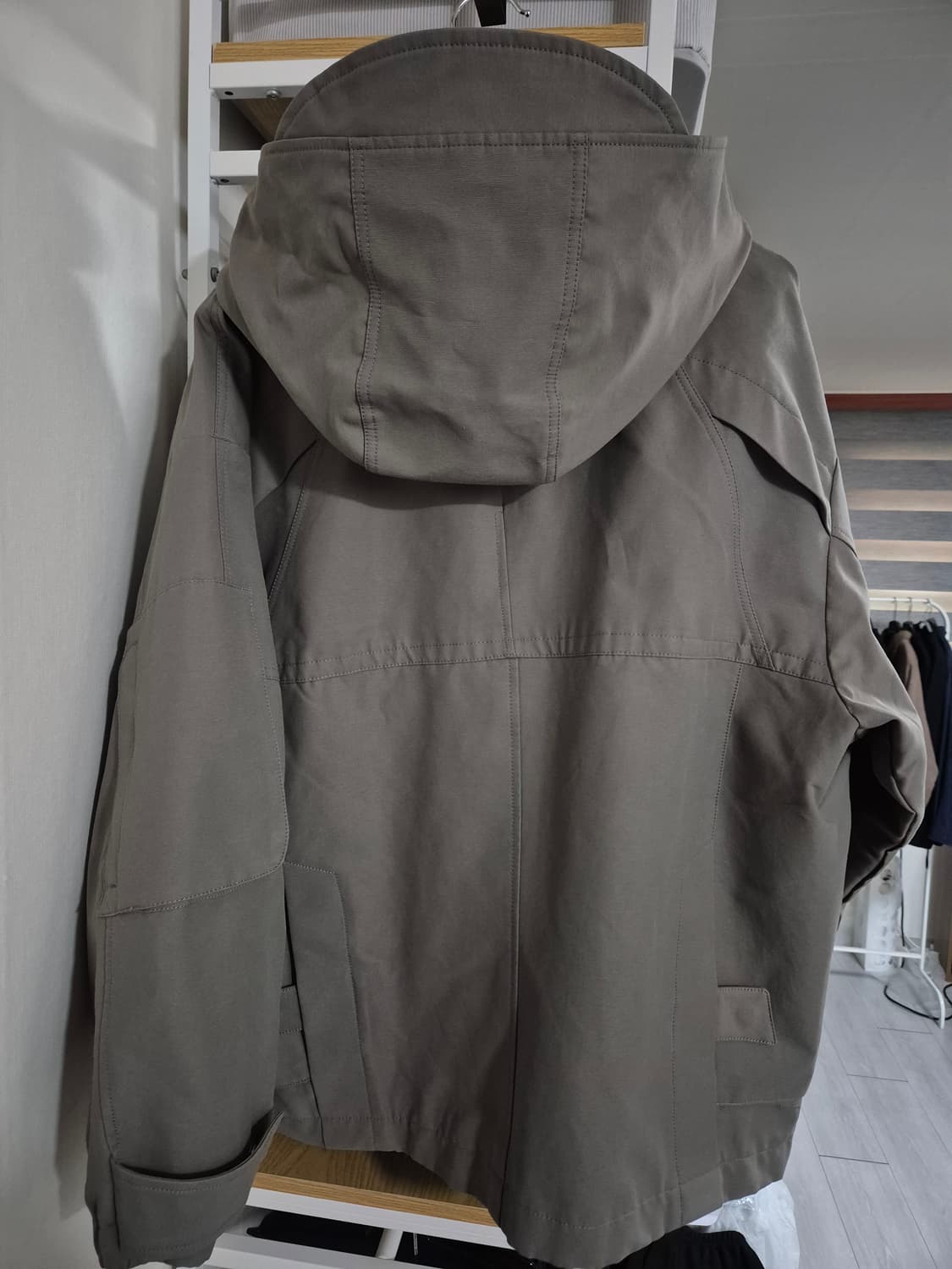 시스템옴므 오버사이즈 후드 점퍼 세피아그레이 상품이미지2