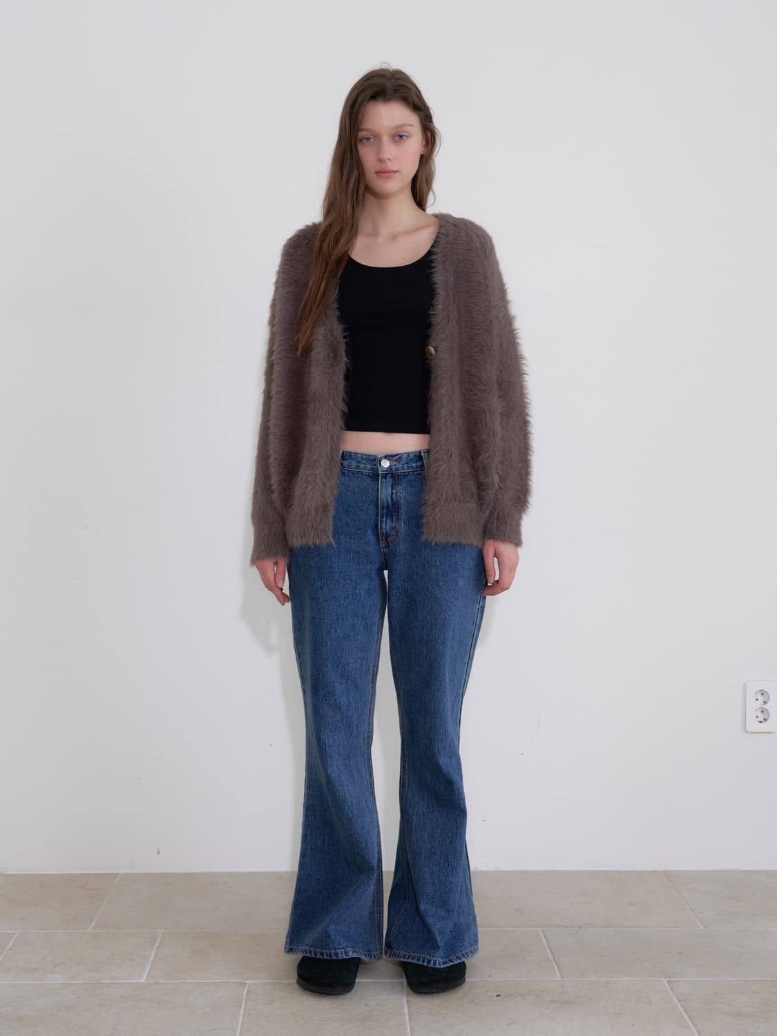 헤더먼트 테디 포켓 가디건 코코아 상품이미지1