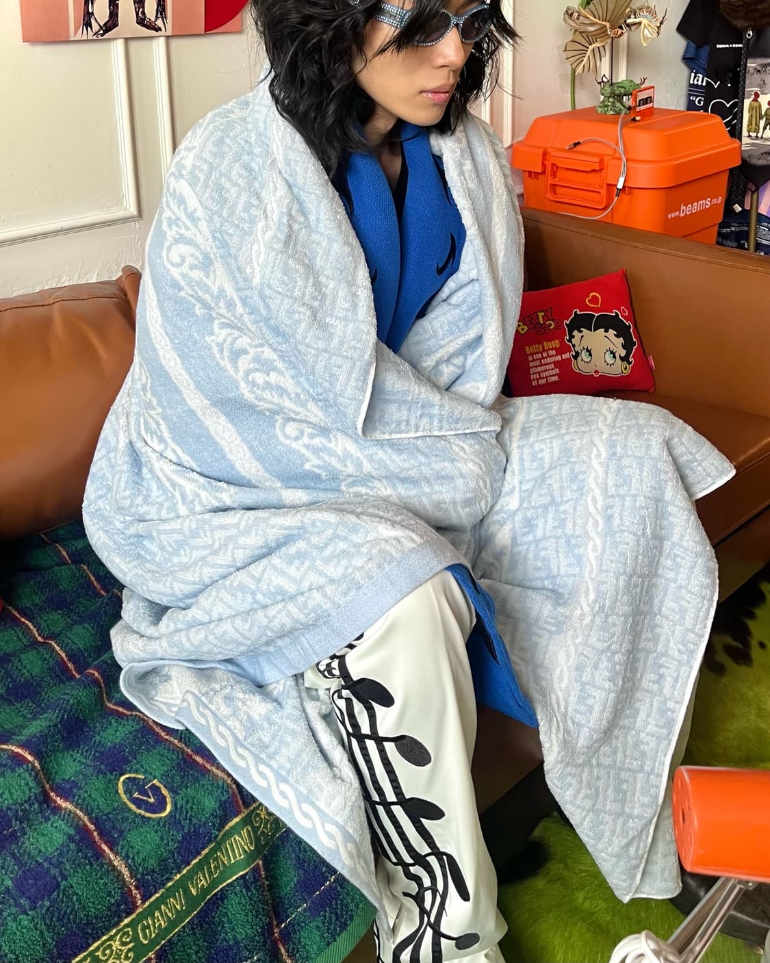 Old FENDI Zuka Pattern Big Blanket 상품이미지3