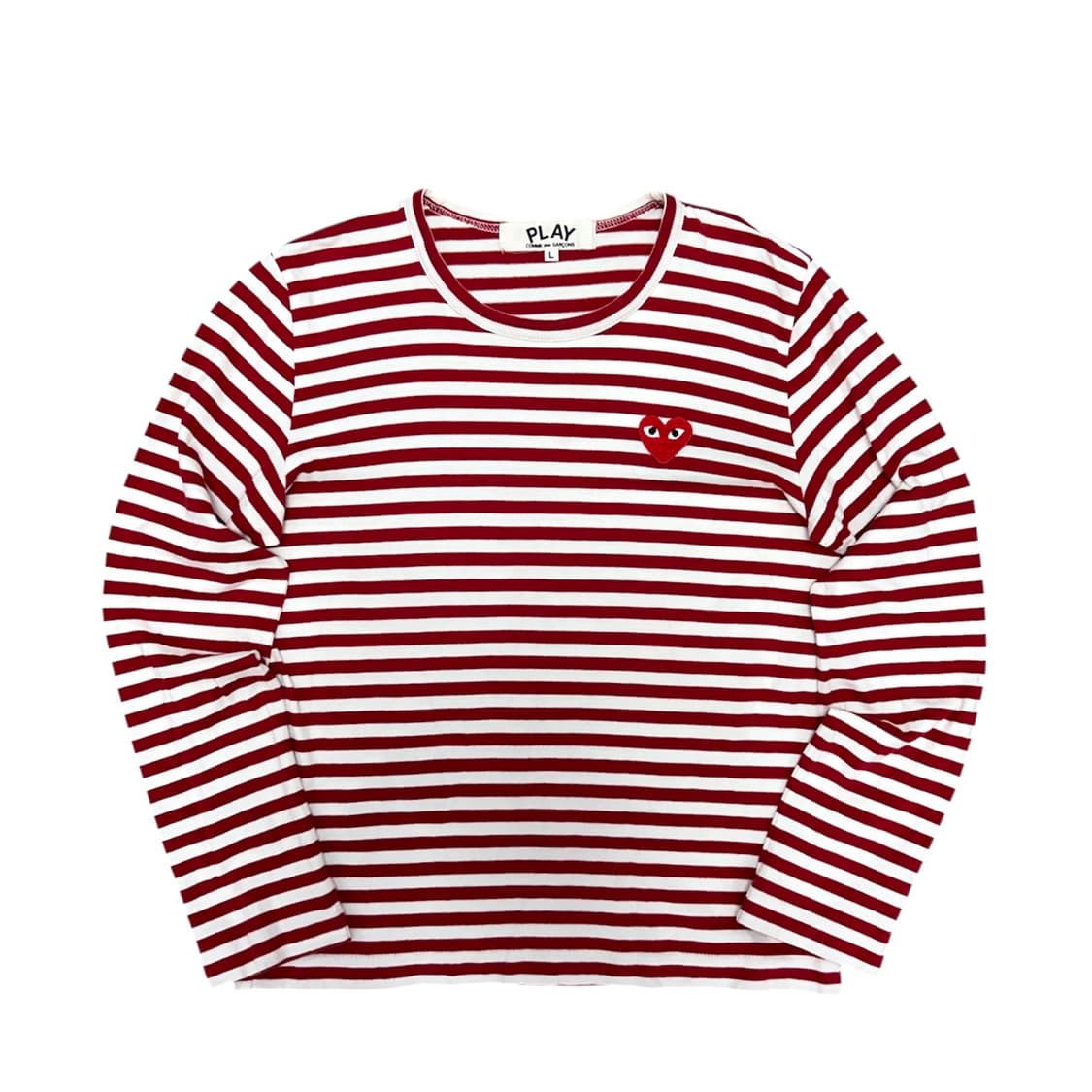 (한글택)꼼데가르송 우먼스 스트라이프 보더티(L) 상품이미지1