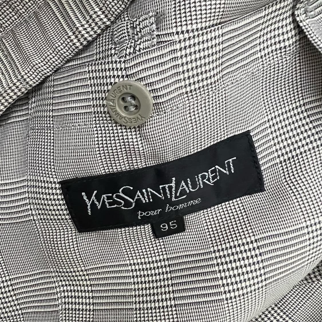 입생로랑 챠콜 체크 블루종 폴리에스터 자켓 상품이미지6