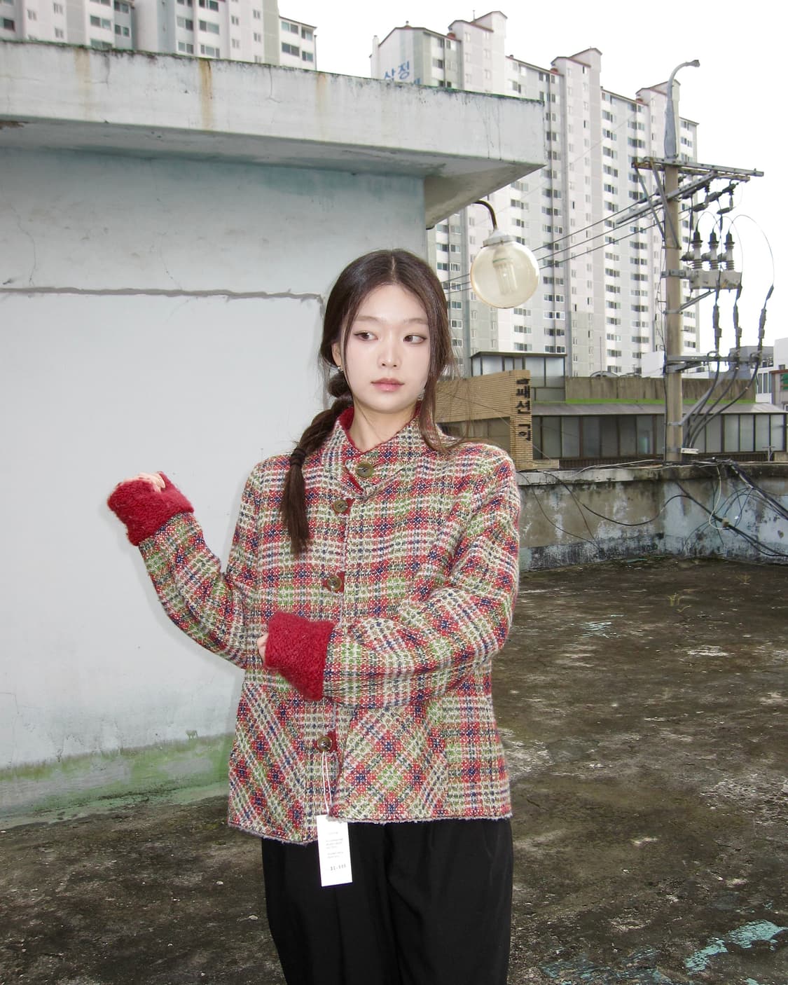 코지 할리데이 체크 자켓 상품이미지1
