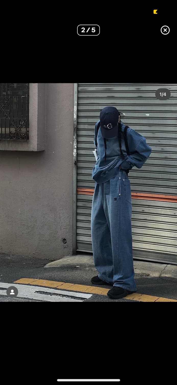 트리밍버드 데님 스웻 셋업 상품이미지1