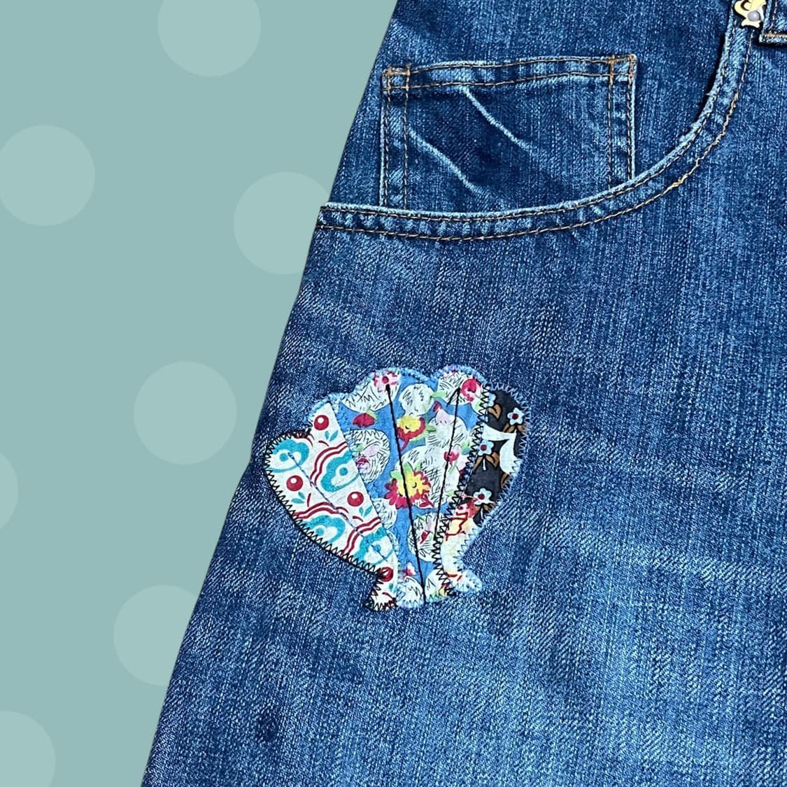 츠모리 치사토 빈티지 모리걸 패치워크 스커트 상품이미지5