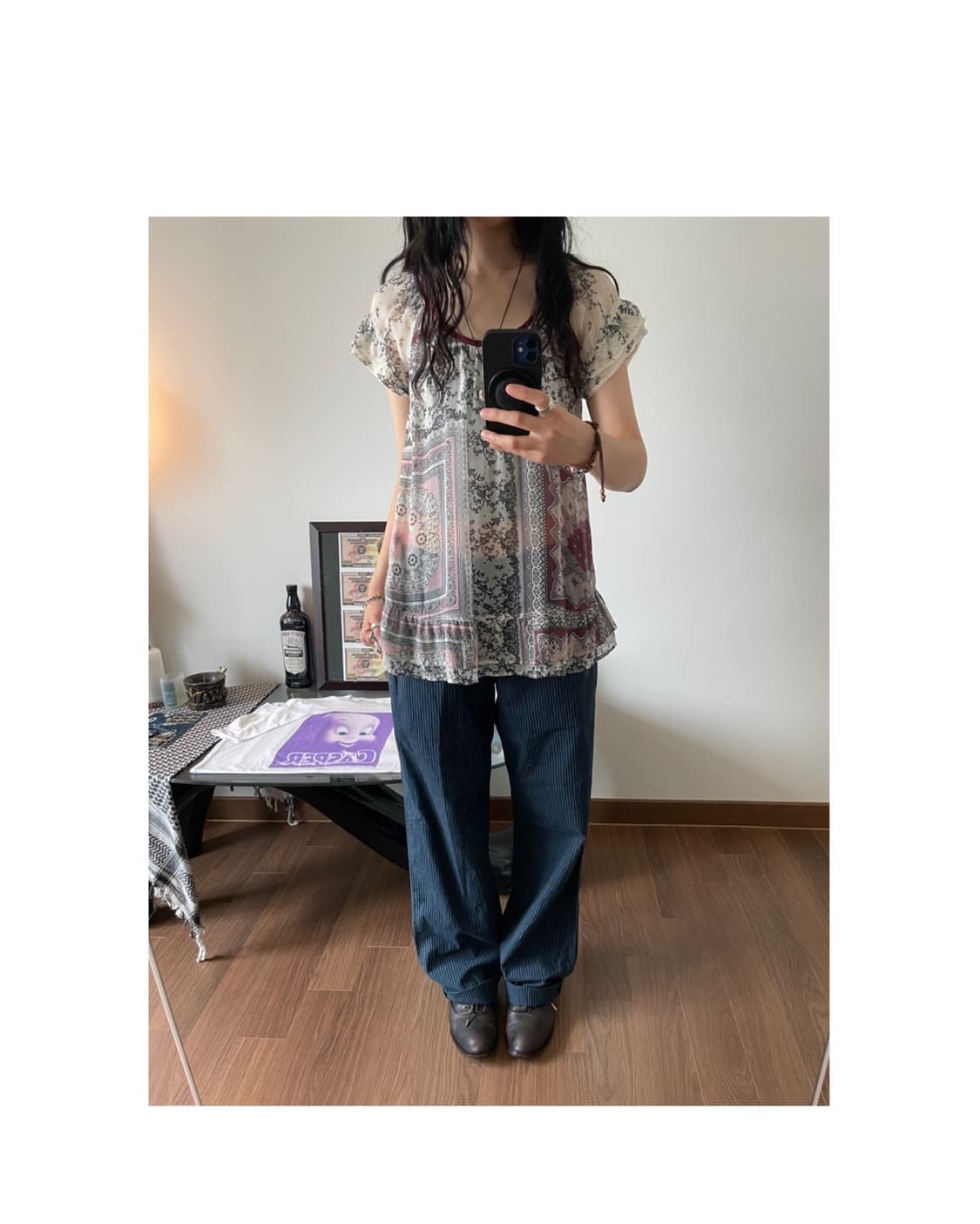 cupro pattern blouse 상품이미지2