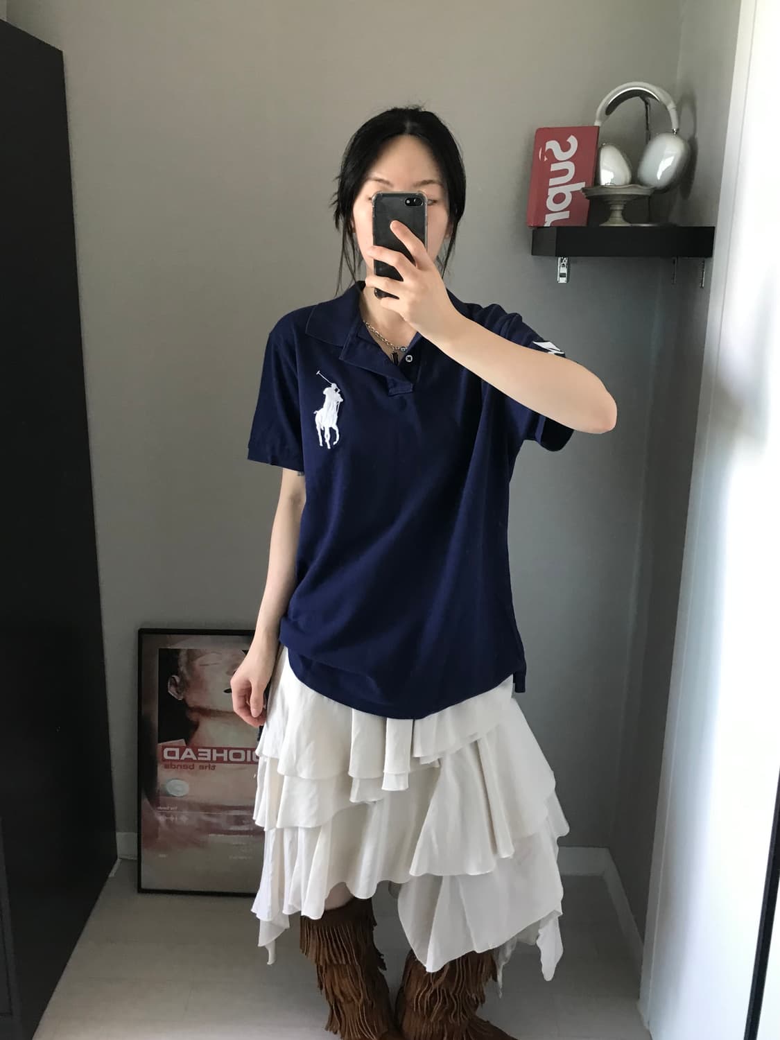 폴로 랄프로렌 빅포니 로고 네이비 카라티 상품이미지2