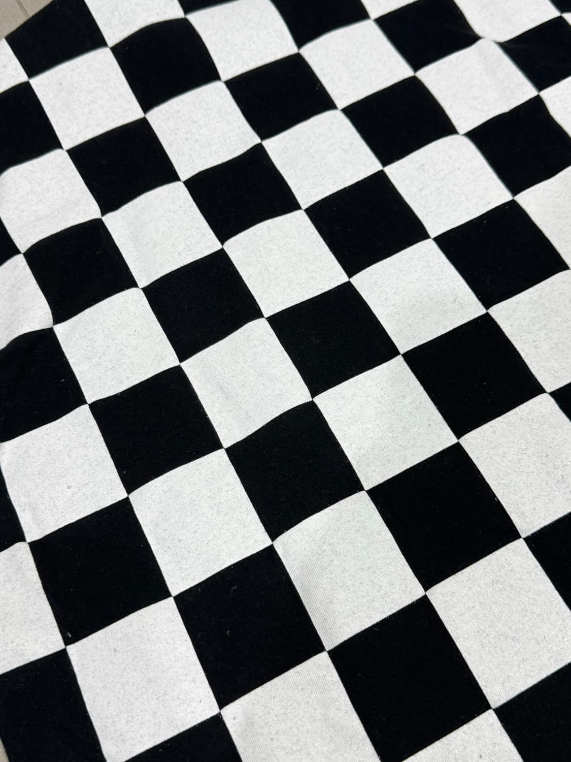 2002 준야 와타나베 후면 체크보드 프린팅 해골 반팔 티셔츠 상품이미지5