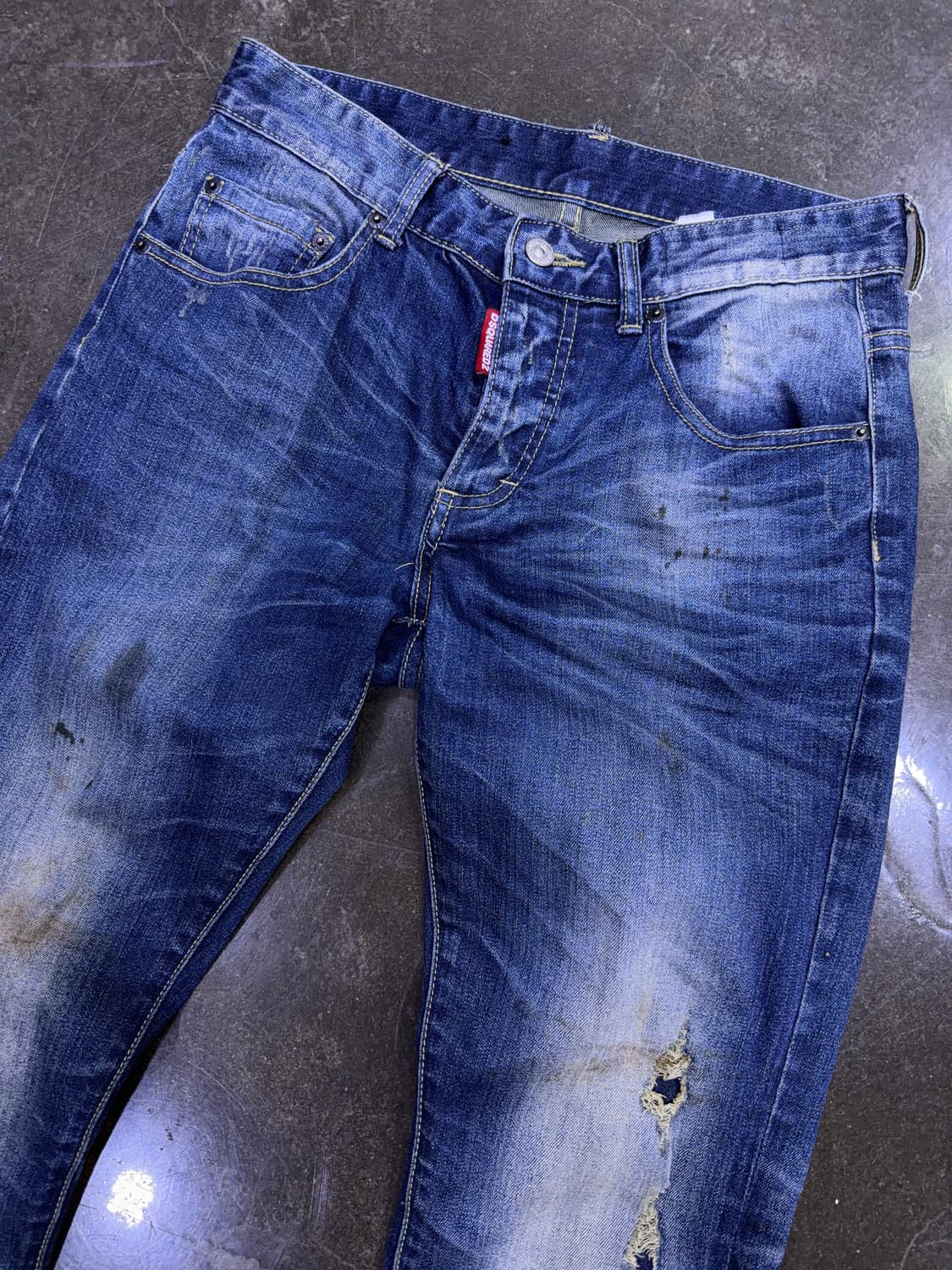 디스퀘어드2 야구진2 더티 워싱 데미지 슬림핏 데님팬츠 46 상품이미지3