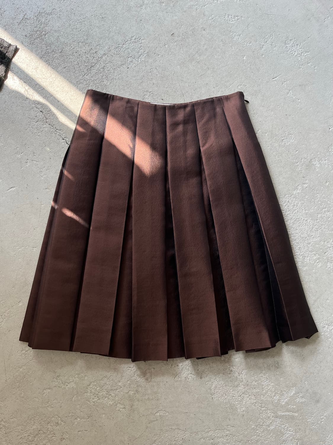 brown silk pleats skirt 상품이미지1