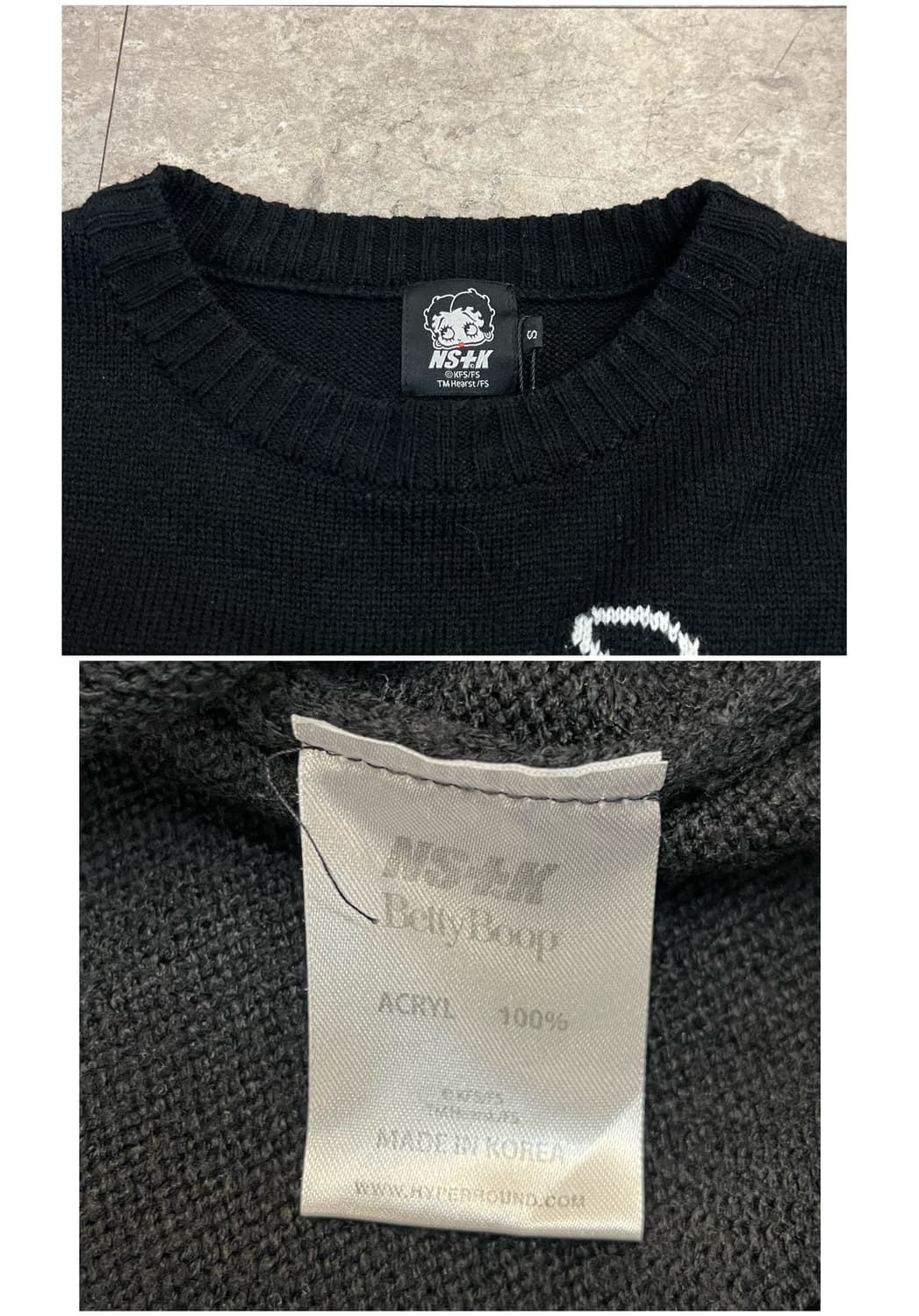 네스티 팬시 클럽 베티붑 니트 블랙 S #csz3261 상품이미지3