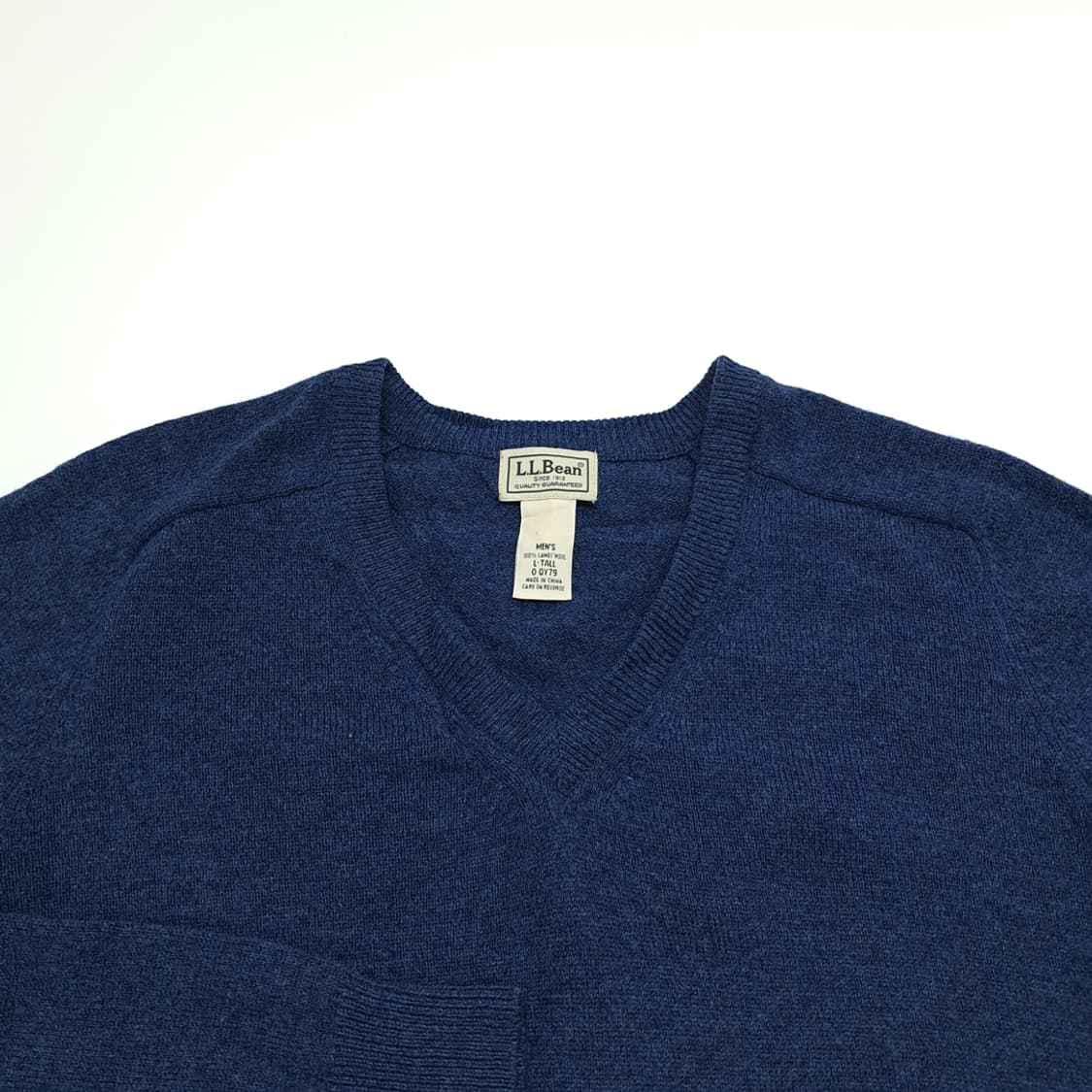 CN943 L 엘엘빈 아쿠아블루 램스울 V넥 긴팔 니트 스웨터 상품이미지3