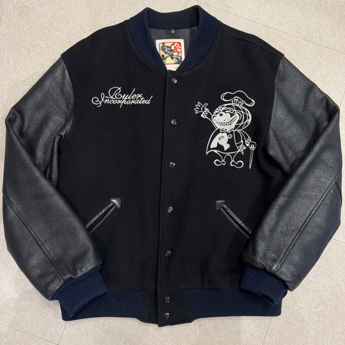 빈티지 울 레더 바시티 자켓 상품이미지1