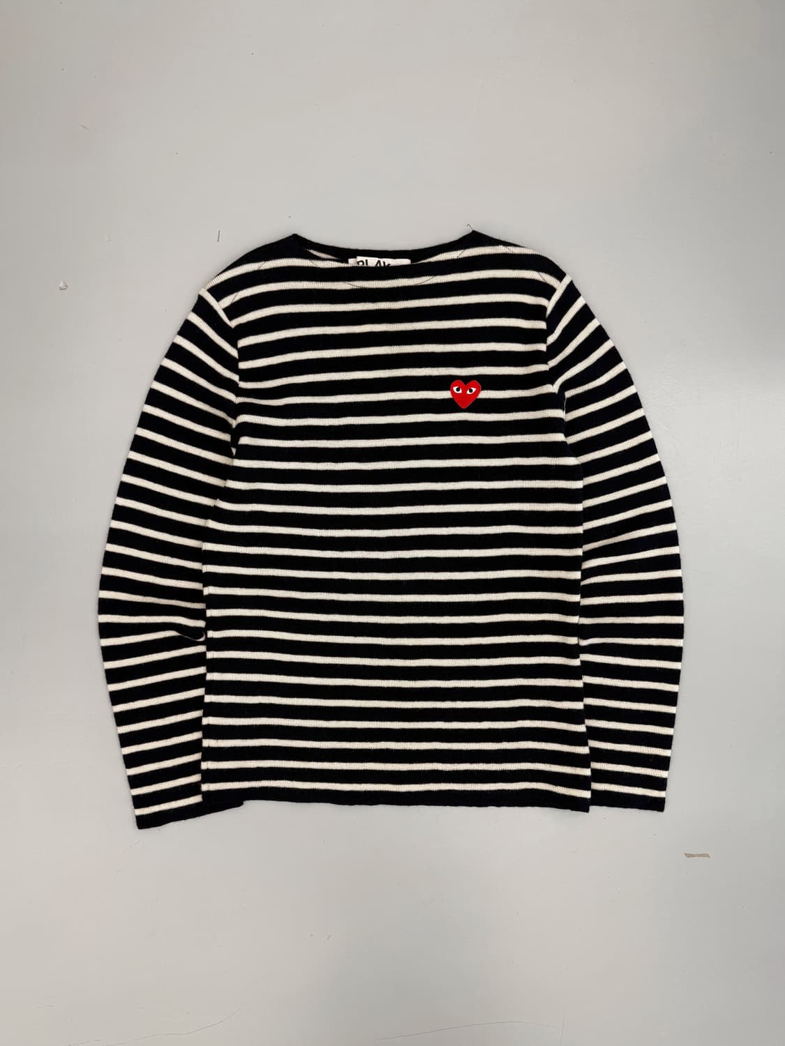 꼼데가르송 루즈핏 스트라이프 보트넥 니트 상품이미지1